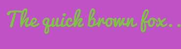 Image with Font Color 7EC246 and Background Color BF52C4